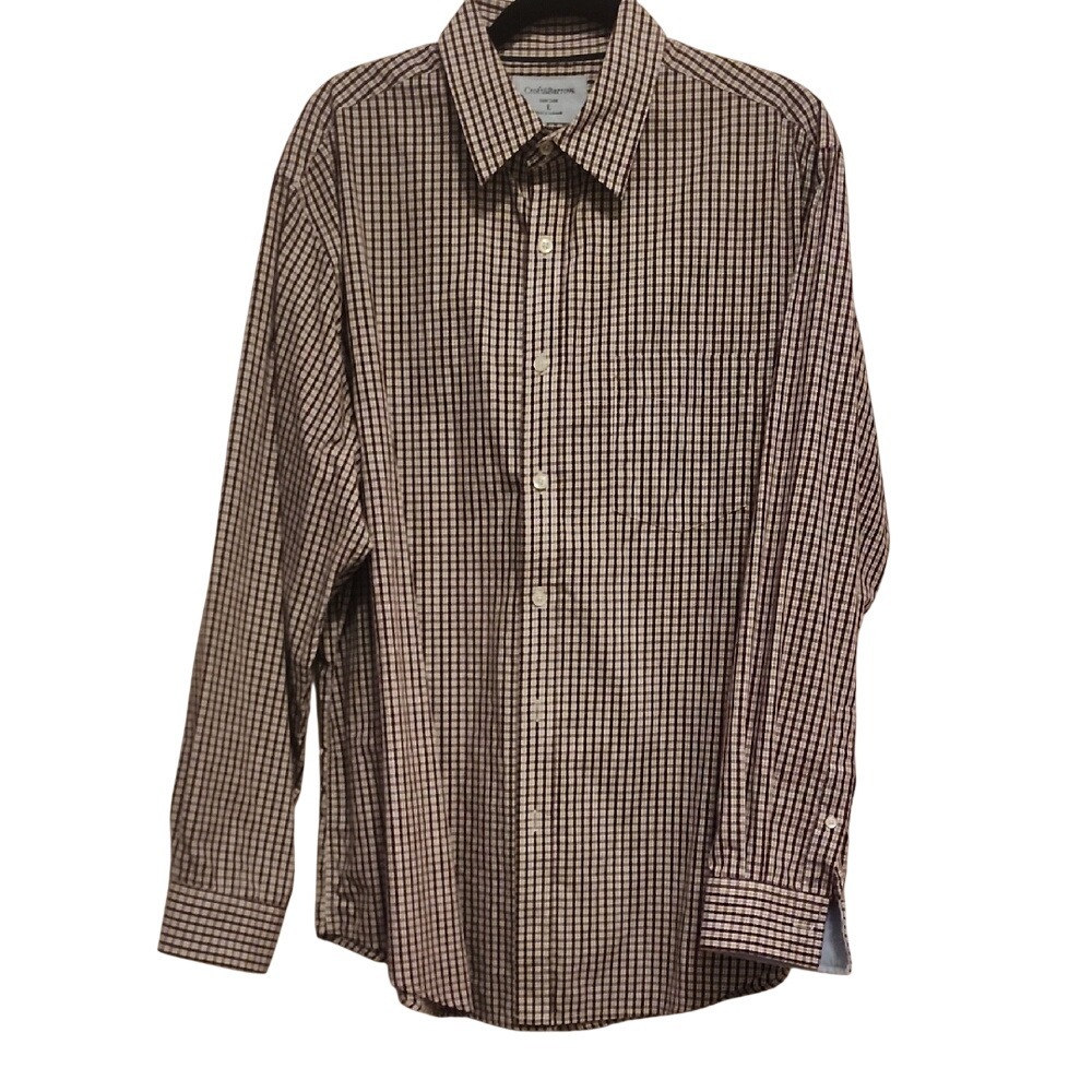 5 for $20 Croft & Barrow Button Down Shirt L Red Plaid Easy Long Sleeve Office